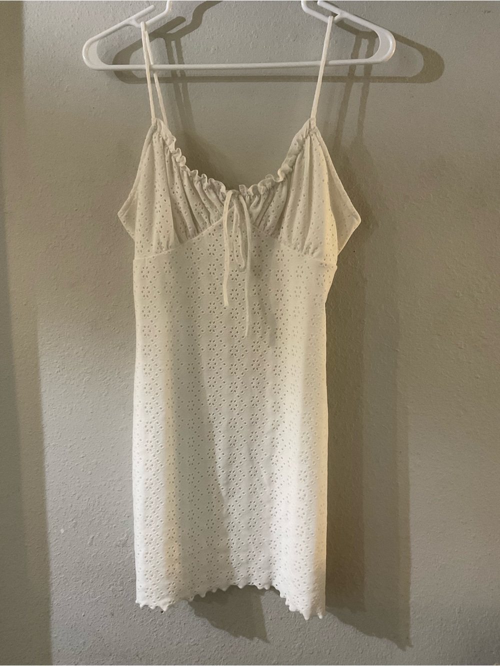 Lovely Day White Eyelet Dress with Spaghetti Straps